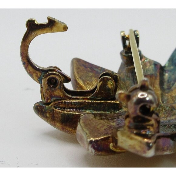 Vintage Avon Yellow Enamel Flower Brooch Pendant Gold Tone Glitter Floral Pin - Picture 8 of 9